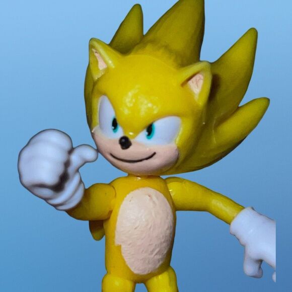 Sonic the Hedgehog 2 Movie Super Sonic Bendable Action Figure 2.5” B1 - Picture 3 of 3